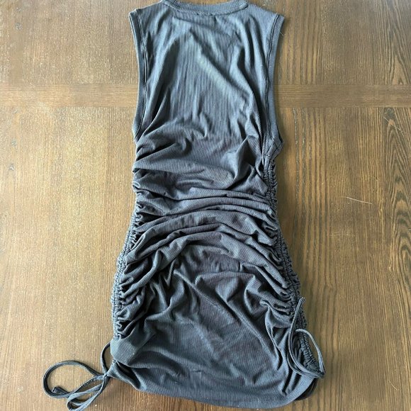 Bar III Sofia Richie Womens Bodycon‎ Dress Size Small Ribbed Ruched Black NWT - Picture 3 of 8